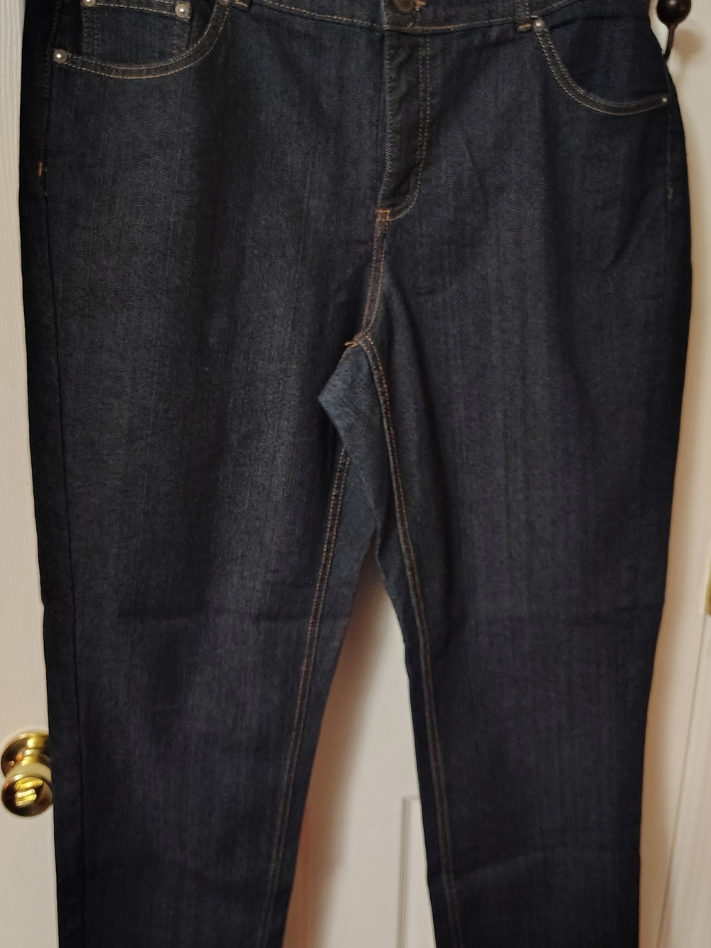 Just My Size Women's Straight Leg Jeans in Dark Indigo
